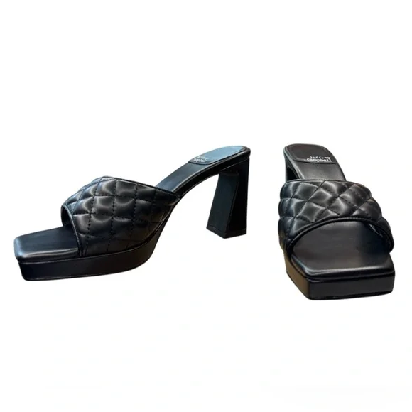 NWOT Jeffrey Campbell Nana Quilted Platform
Mule Heels In Black Size 7.5 - Picture 6 of 11